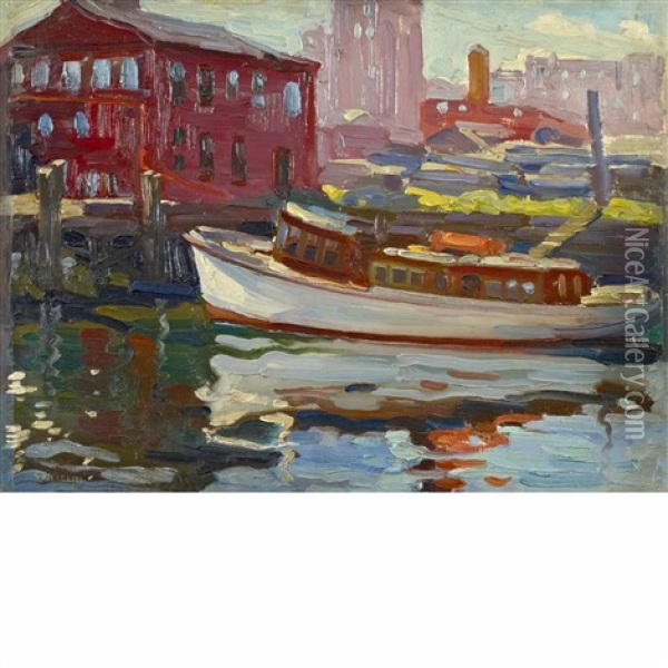 Dock Scene Oil Painting - Charles Salis Kaelin