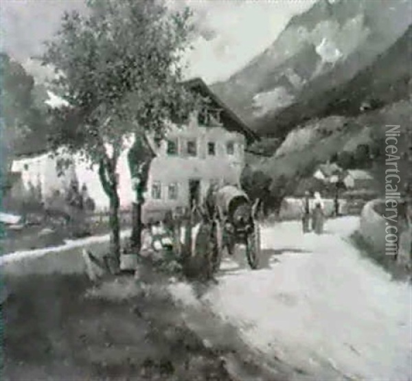 Bauernhof In Tirol Oil Painting - Robert Scheffer