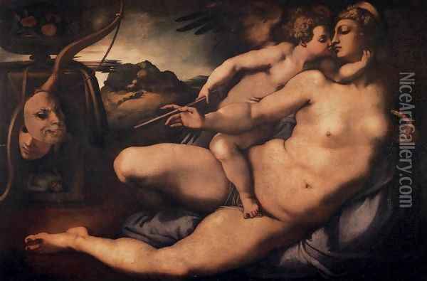 Venus and Cupid Oil Painting - (Jacopo Carucci) Pontormo