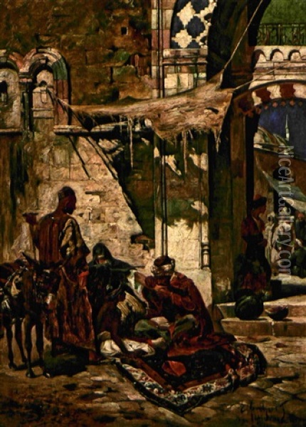 Die Heilung Durch Den Koran, Beirut Oil Painting - Ferencz Franz Eisenhut