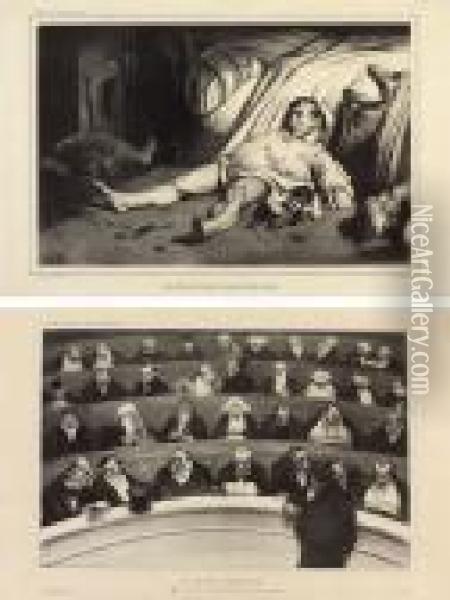 La Lithographie Mensuelle Oil Painting - Honore Daumier
