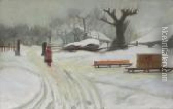 Winter Fog Oil Painting - Niels Gustav Wentzel
