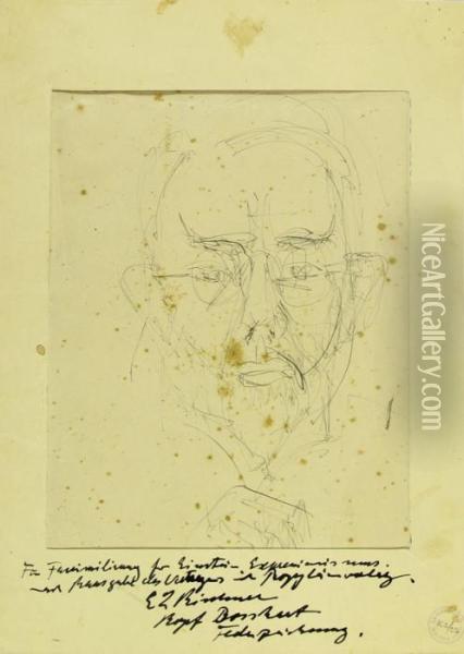 Kopf Des Dichters Jakob Bosshart Oil Painting - Ernst Ludwig Kirchner