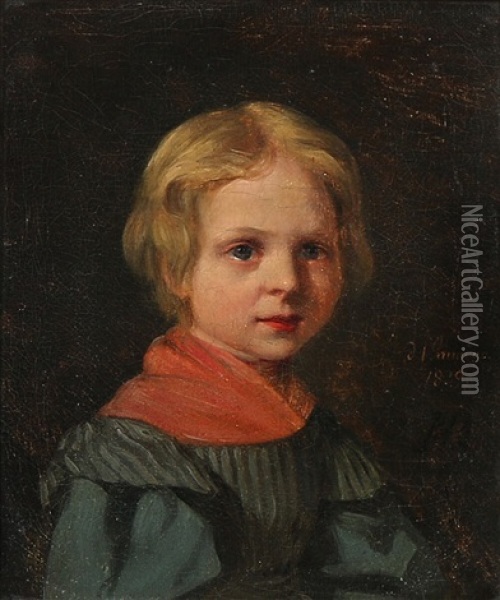 Portrait Of A Girl Oil Painting - Jorgen Roed