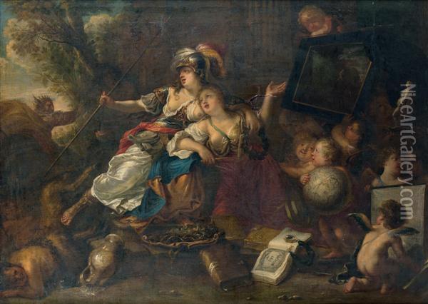 Allegorie De La Connaissance Oil Painting - Johann Hulsman