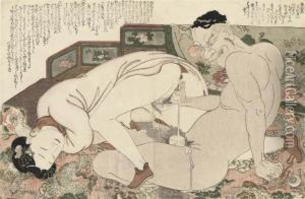 And A Second Attributed To Yanagawa Shigenobu Oil Painting - Yanagawa Shigenobu