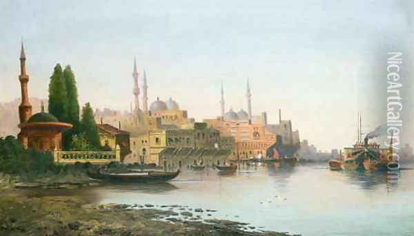 A View of Constantinople Oil Painting - F. Herink