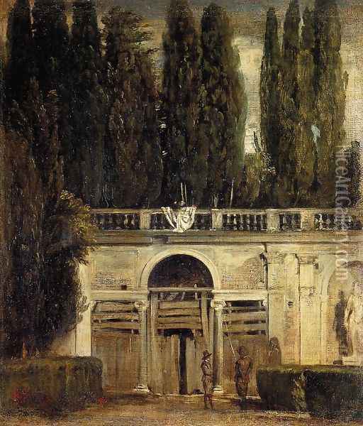 Villa Medici, Grotto-Loggia Facade 1630 Oil Painting - Diego Rodriguez de Silva y Velazquez