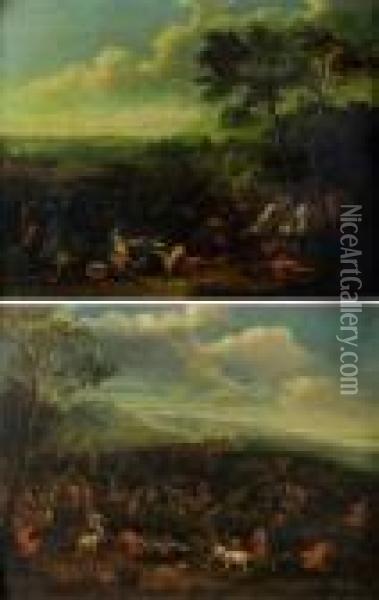 Chocs De Cavalerie Oil Painting - Karel Van Breydel (Le Chevalier)