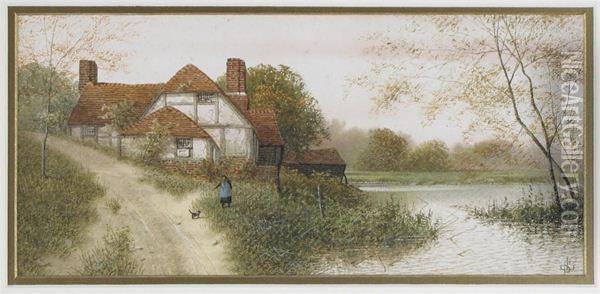 Whitely, Suffolk Oil Painting - James Lawson Stewart