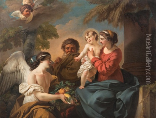 Le Repos De La Sainte Famille En Egypte Oil Painting - Jean Jacques Lagrenee the Younger