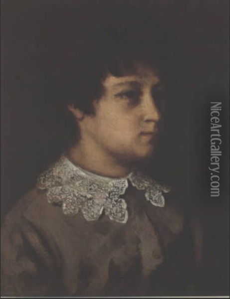 Portrait D'une Jeune Fille De Salins Oil Painting - Gustave Courbet
