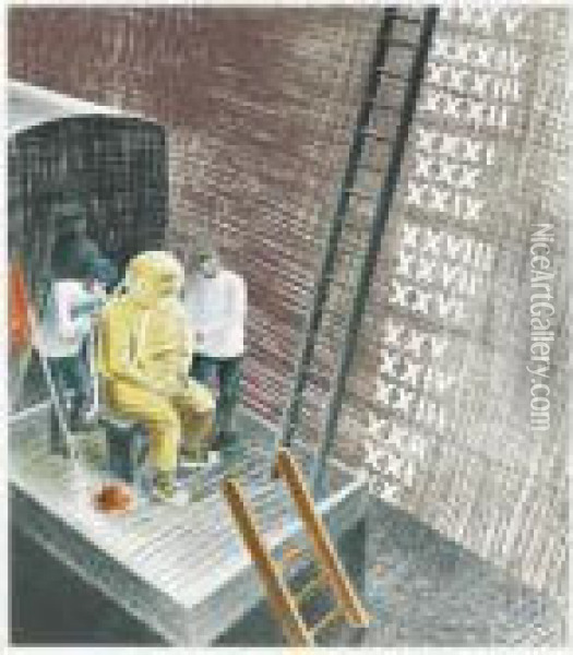 Submarines: The Diver Oil Painting - Eric Ravilious