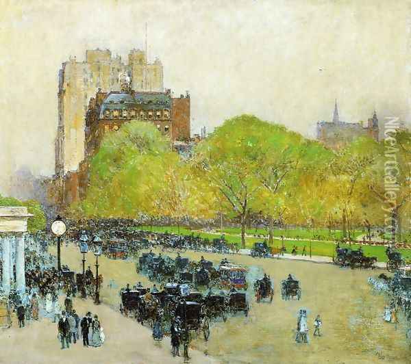 Spring Morning in the Heart of the City Oil Painting - Childe Hassam