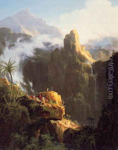 Landscape Composition: Saint John in the Wilderness Oil Painting - Thomas Cole