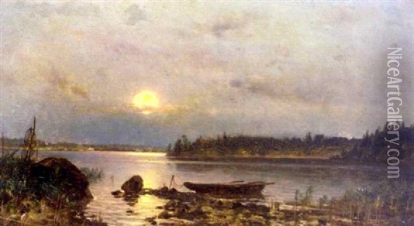 Ilta Saaristossa Oil Painting - Magnus Hjalmar Munsterhjelm