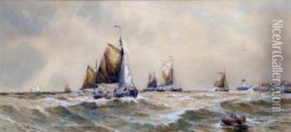 Setting Sail Oil Painting - Charles Frederick Allbon