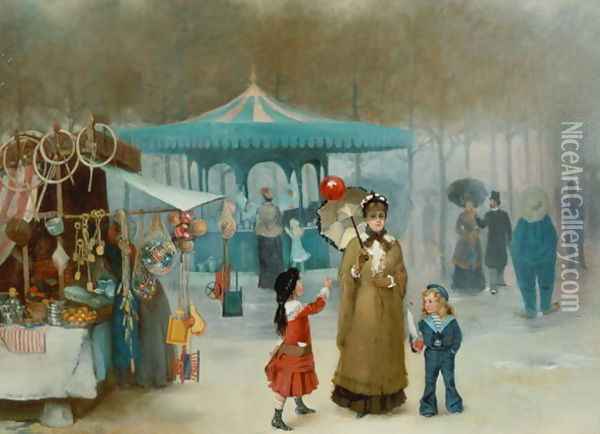 The Fairground Oil Painting - Henry Jones Thaddeus