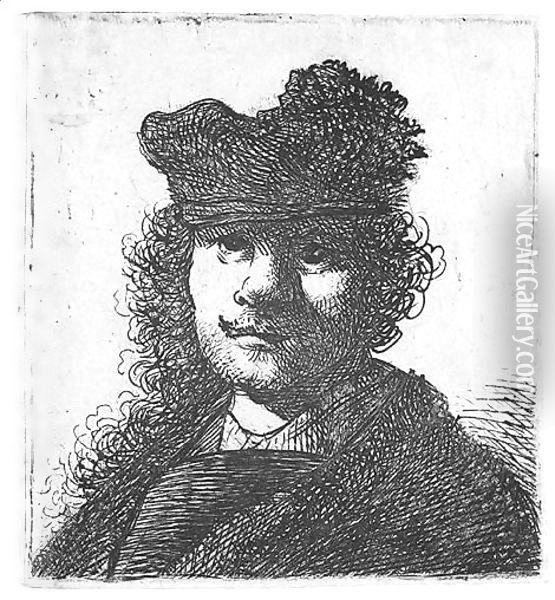 Self Portrait In Cap And Dark Cloak Bust Oil Painting - Rembrandt Van Rijn