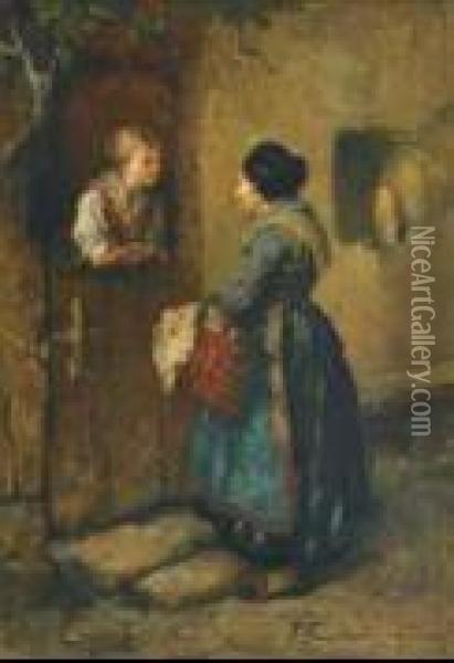 (19th Century), European
 Gossips Oil Painting - Franz Friedbichler