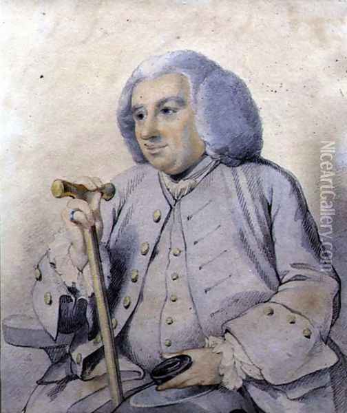 Sketch of the Portrait of Andrew Drummond (1688-1769) founder of the bank, killed at Culloden Oil Painting - Johann Zoffany