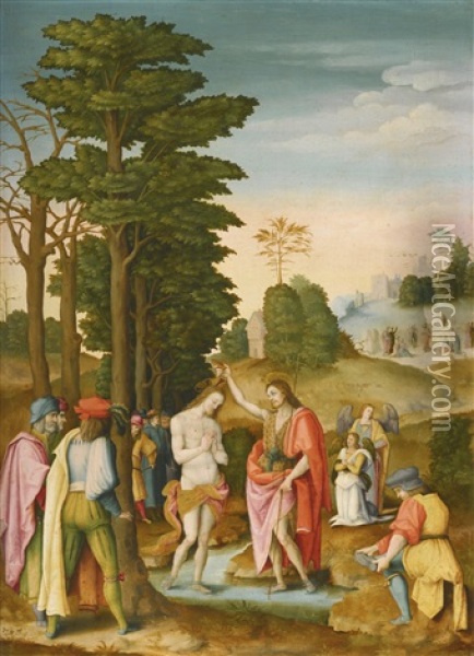 The Baptism Of Christ Oil Painting -  Bacchiaca