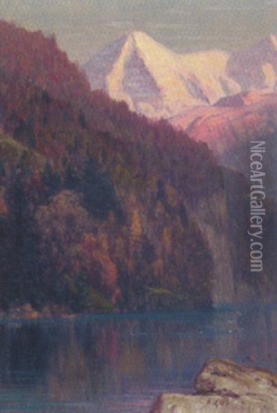 Berggewasser Oil Painting - Albert Henri John Gos