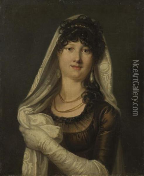 Portrait De Madame Mahiet De La Cheneray Oil Painting - Baron Francois Gerard