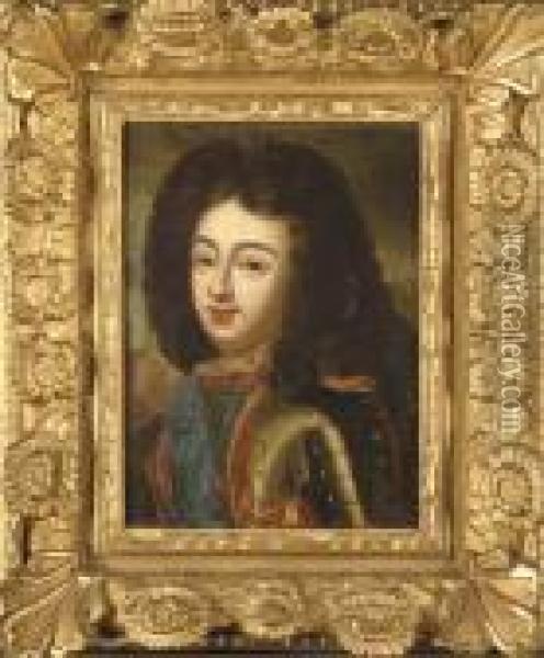 Portrait D'homme En Cuirasse Et Perruque Oil Painting - Hyacinthe Rigaud