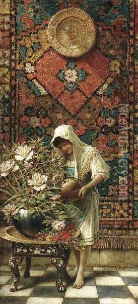 Tending the Flowers Oil Painting - William Stephen Coleman