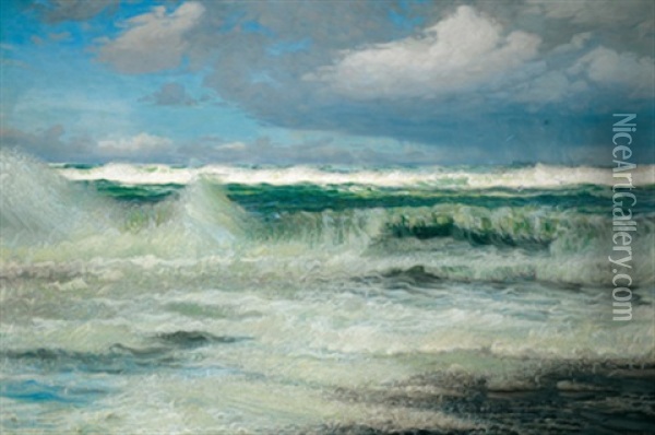 Meeresbrandung Oil Painting - Viggo Lauritz Helsted