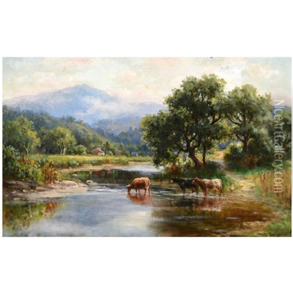 Marin Landscape W/ Mt. Tamalpais Oil Painting - Hiram Reynolds Bloomer