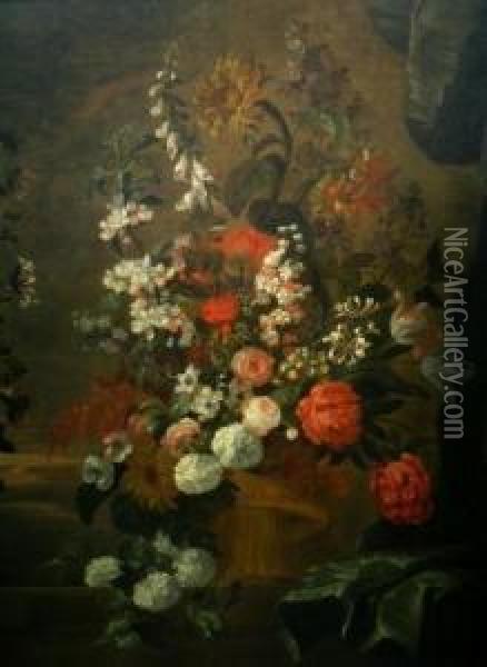 Floral Still Life Oil Painting - Michiel van Huysum