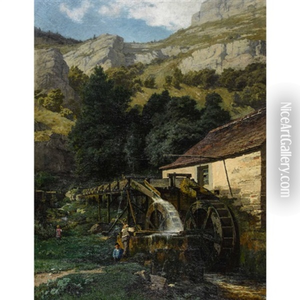 Le Moulin Des Echelles De La Mort Oil Painting - Charles Edouard du Bois