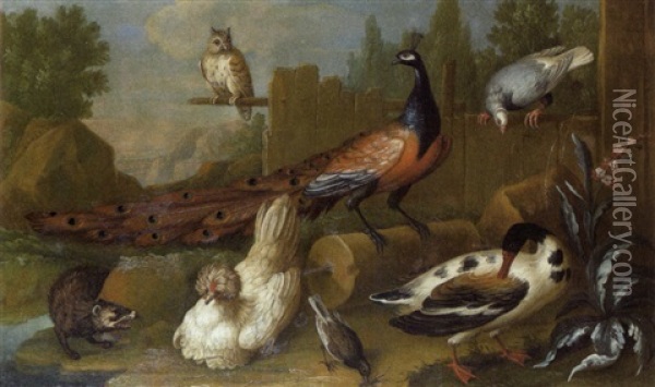 Scene De Basse Cour Oil Painting - Pieter Casteels III