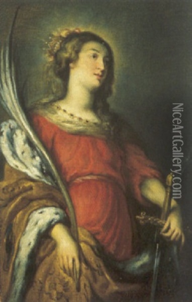 Santa Caterina D'alessandria Oil Painting - Abraham van Diepenbeeck