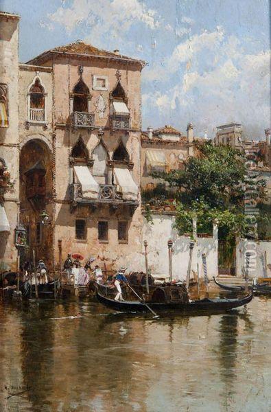 Canal A Venise Oil Painting - Mariano Barbasan Lagueruela