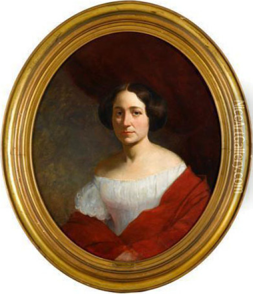 Portrait Of Lydia Sprague Oil Painting - Thomas Leclear