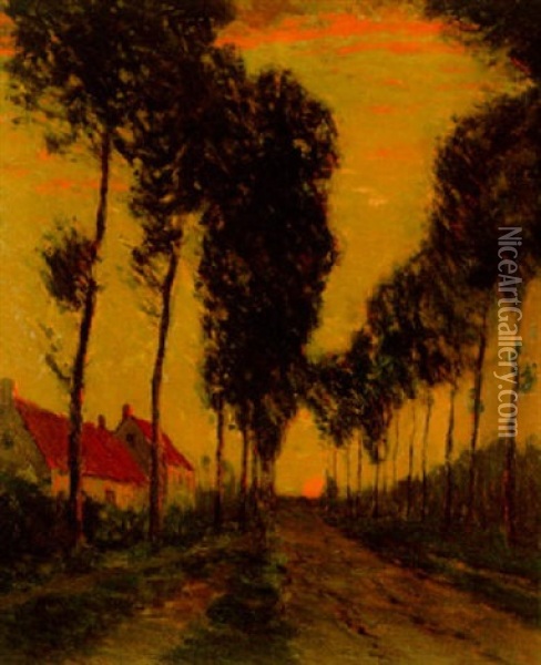Tree Lined Path Oil Painting - Charles Warren Eaton
