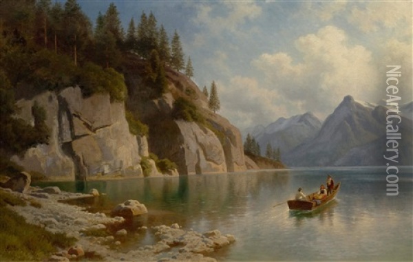 Lake Lucerne Oil Painting - August Behrendsen