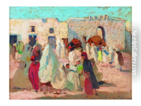 Moroccan Market Scene Oil Painting - Ethel Carrick Fox