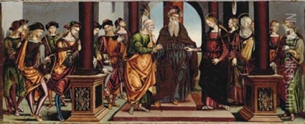 The Marriage Of The Virgin Oil Painting - Bernardino di Mariotto