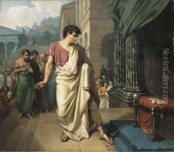 Brutus At His Tribunal Oil Painting - Josef Bartholomeus Vieillevoye