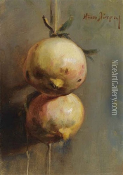 Pomegranates Oil Painting - Nicolas Lytras
