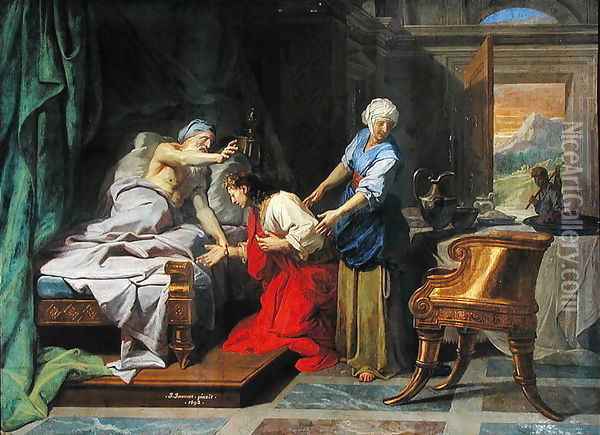 Isaac Blessing Jacob Oil Painting - Jean-baptiste Jouvenet