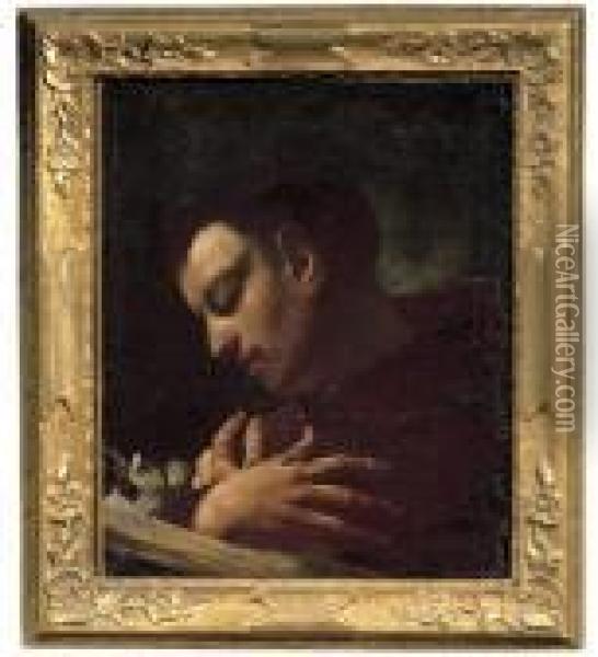 Sant'antonio Da Padova In Atto Di Leggere Oil Painting - Giovanni Battista Piazzetta