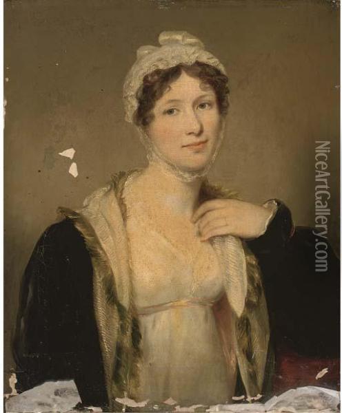 Portrait Of Mrs Carpenter Oil Painting - John Hoppner