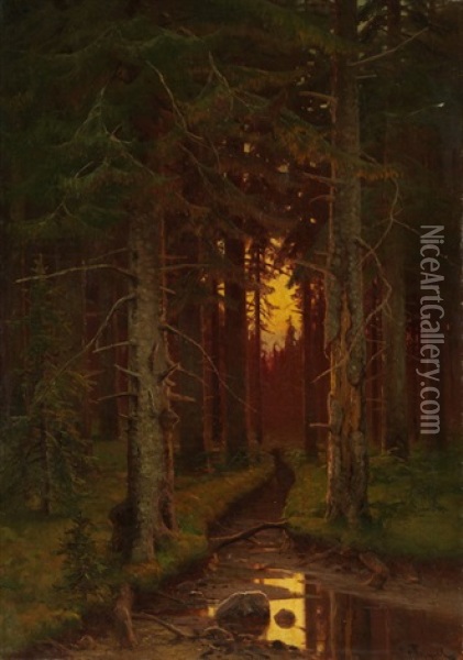 Waldinneres Oil Painting - Semyon Sergeievich Platonov