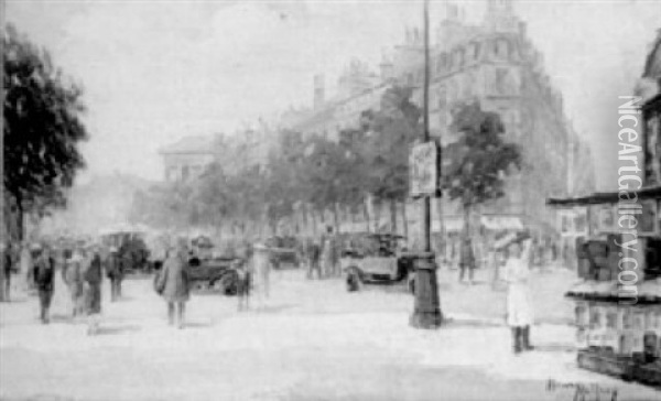 Boulevard De La Madeleine Oil Painting - Henri Malfroy-Savigny