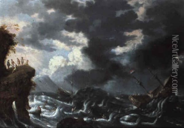 Schiffbruch Vor Sudamerikanischer Kuste Oil Painting - Bonaventura Peeters the Elder